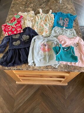 Little Girls Mixed Clothing Lot 4T-5T Toddler Summer Bundle Dresses Shirts